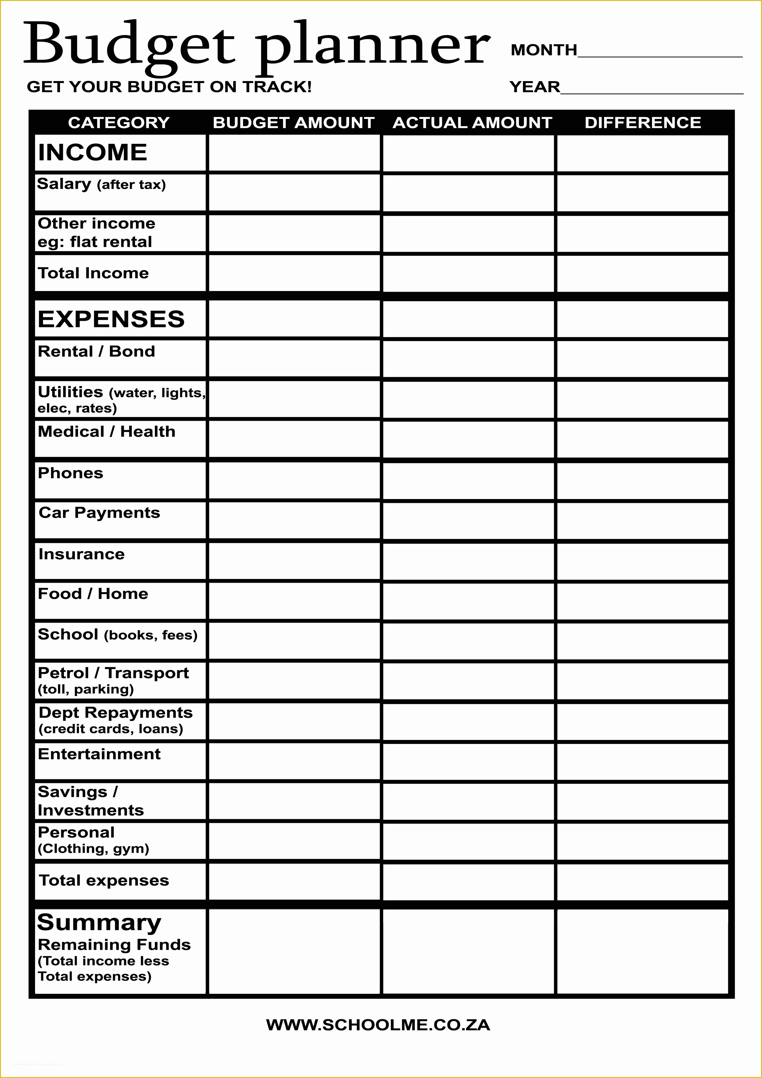 Free Simple Monthly Household Budget Template Of 10 Best Of Easy Monthly Bud Chart Free Simple