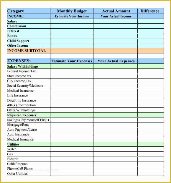Free Simple Monthly Household Budget Template Of 8 Bud Samples