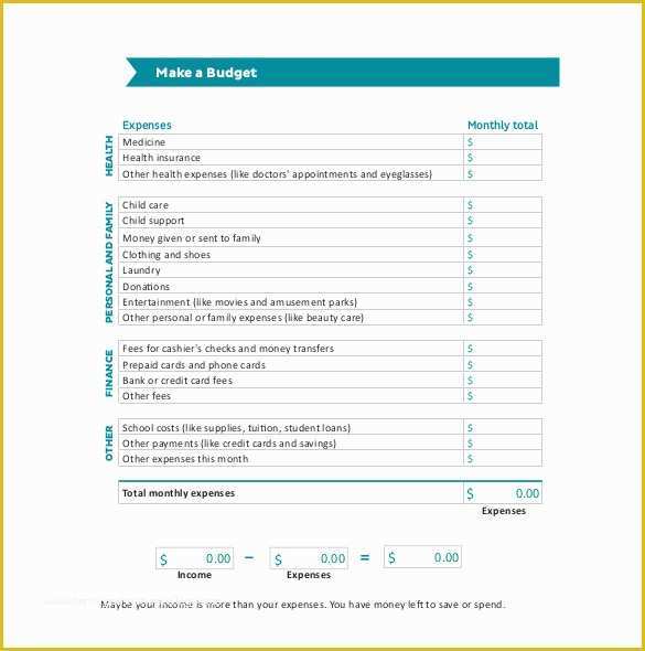 Free Simple Monthly Household Budget Template Of Simple Bud Template 9 Free Word Excel Pdf