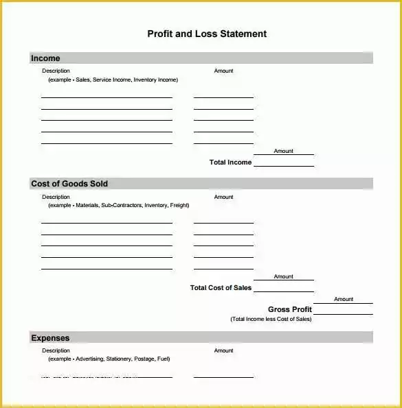 41 Free Simple Profit and Loss Template for Self Employed