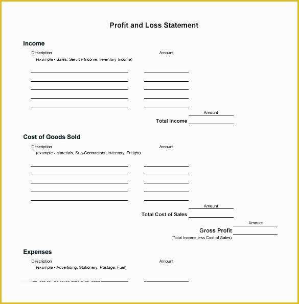 Free Simple Profit and Loss Template for Self Employed Of Free Simple