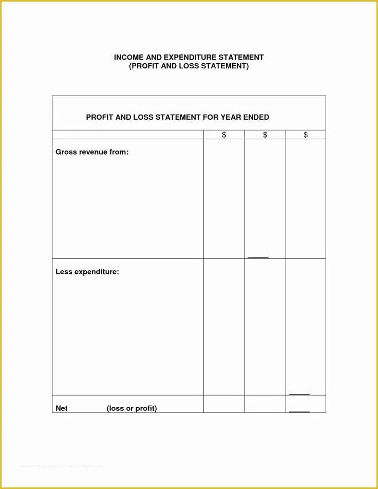 Free Simple Profit and Loss Template for Self Employed Of Printable Profit and Loss Template