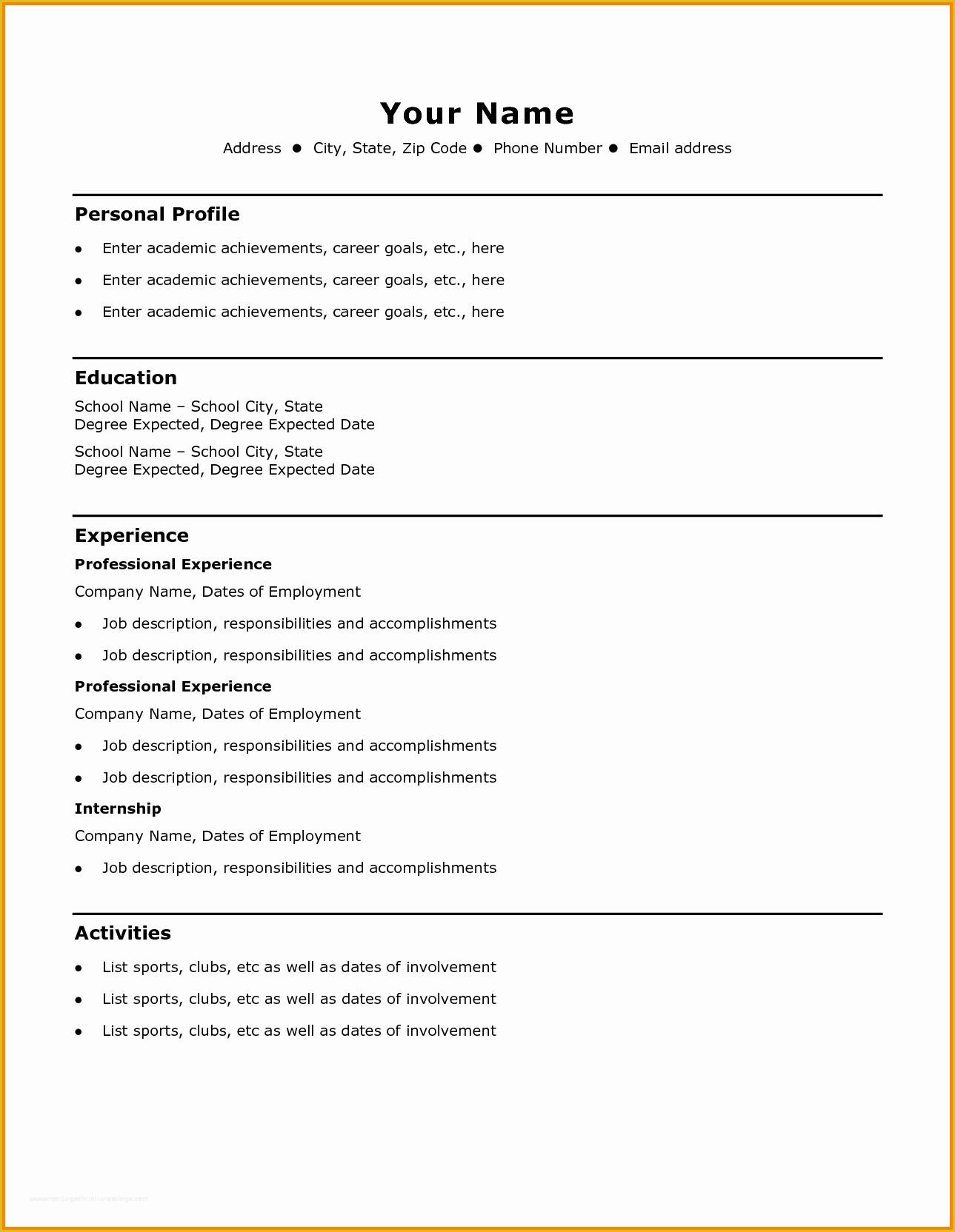Free Simple Resume Templates Of 7 Easy Cv Templates Free