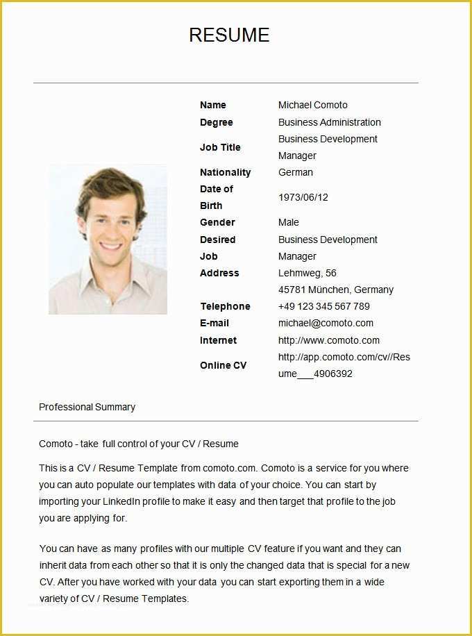 Free Simple Resume Templates Of 70 Basic Resume Templates Pdf Doc Psd