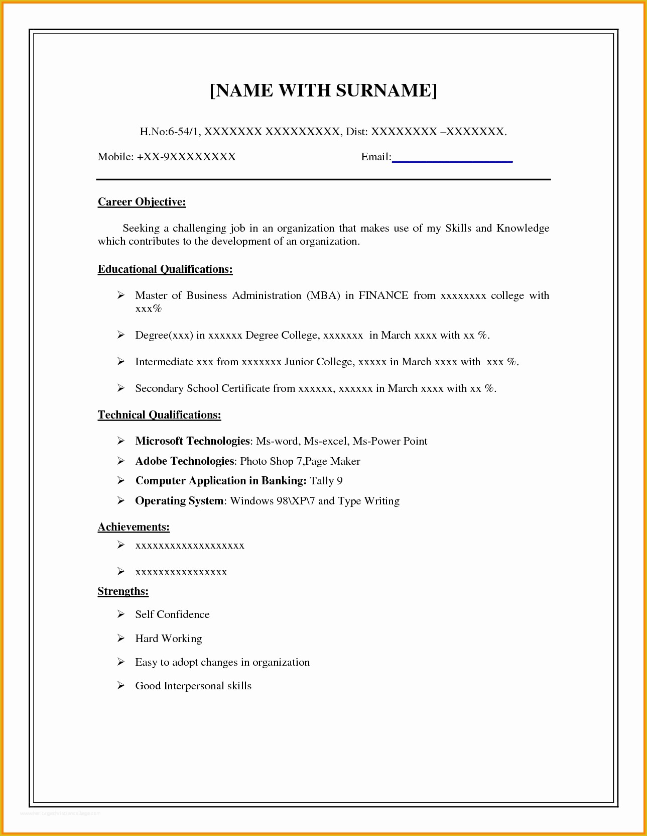 Free Simple Resume Templates Of 8 Easy Resume format Sample