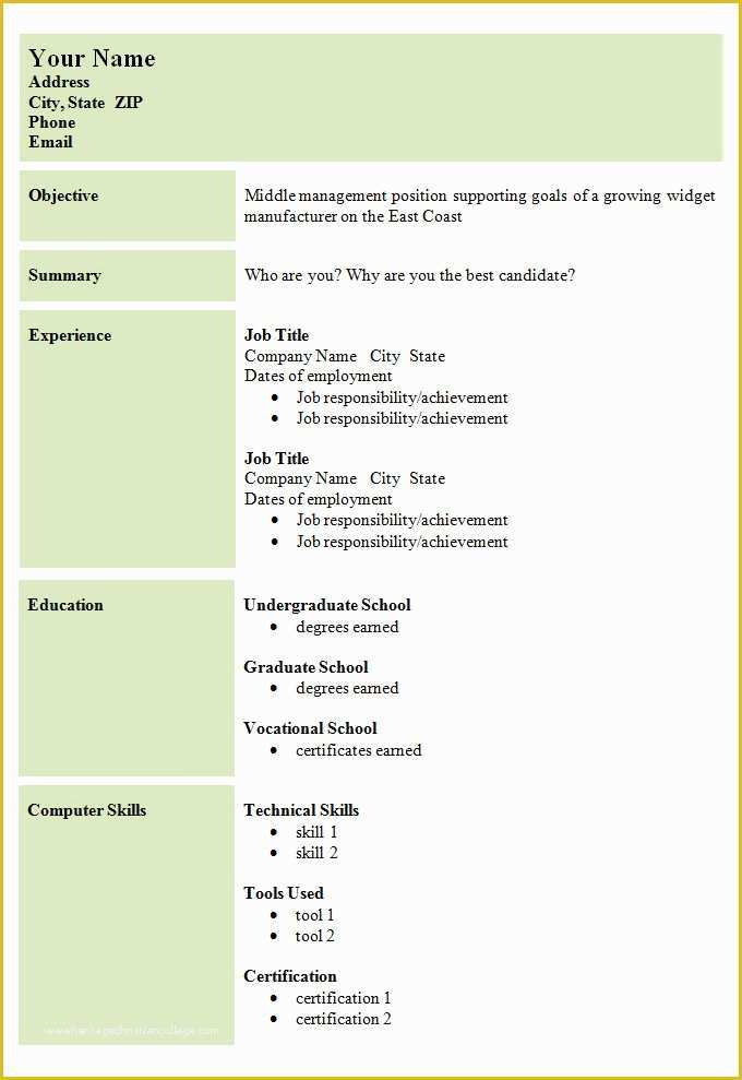 Free Simple Resume Templates Of Simple Resume Template 46 Free Samples Examples