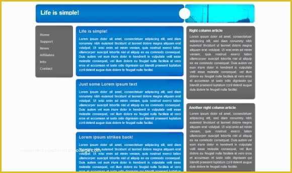 Free Simple Web Page Templates Of Free Css Simple Blue Grey Template Free Web Templates