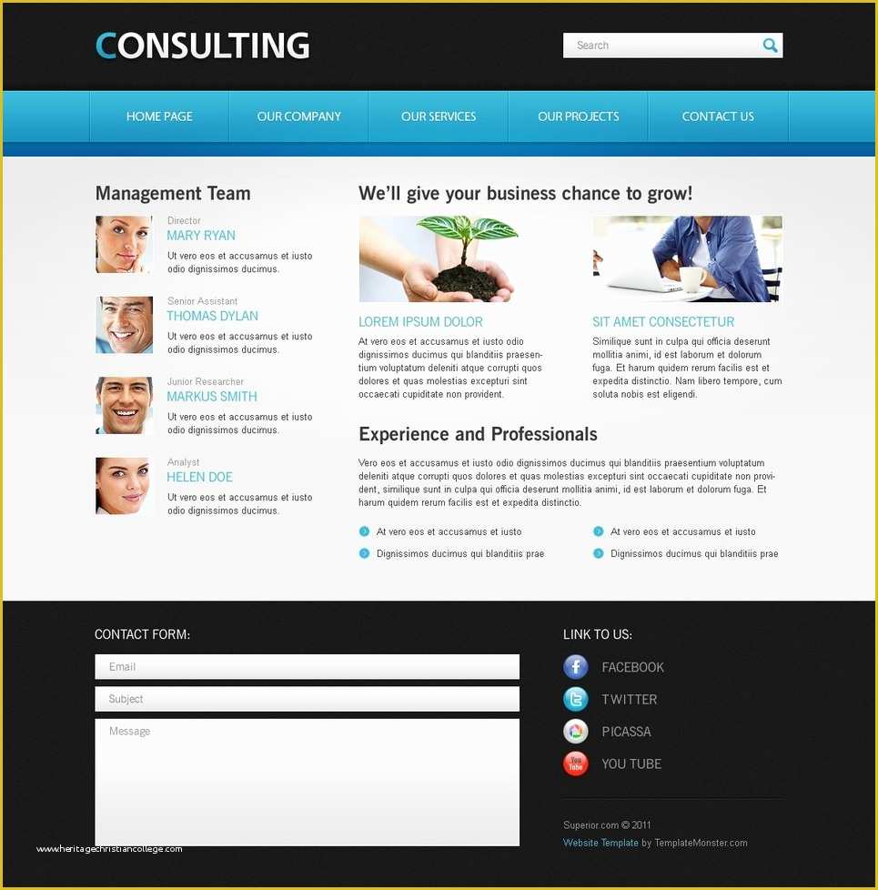 Free Site Templates Of Free Website Template for Consulting Business