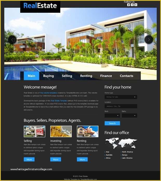 Free Site Templates Of Free Website Template for Real Estate with Justslider