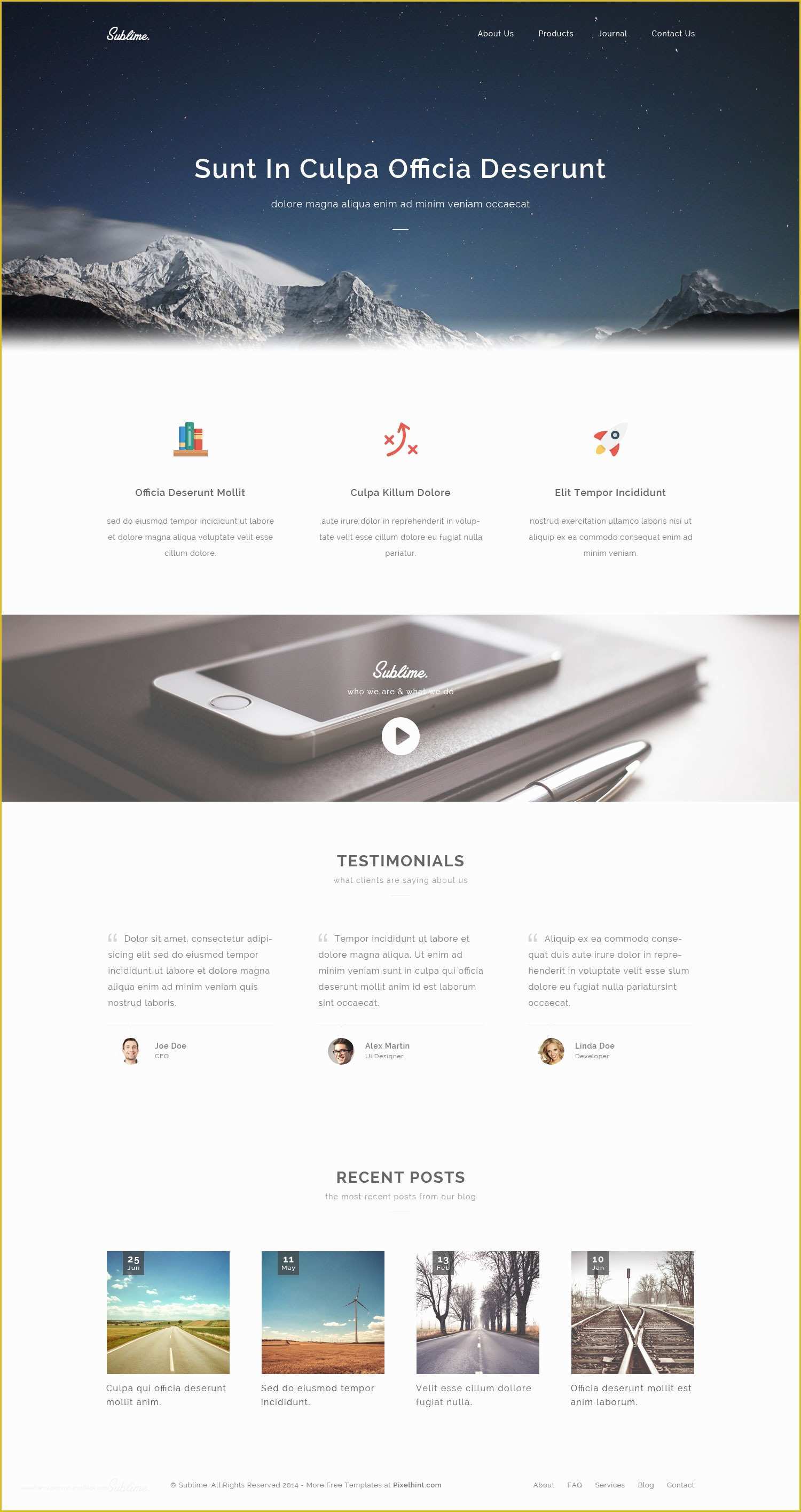 Free Site Templates Of Sublime – Free Stunning HTML5 Css3 Website Template