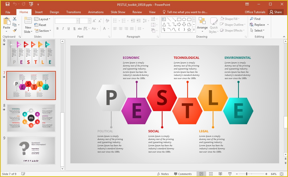 Free Slide Templates Of Animated Pestle Analysis Presentation Template for Powerpoint