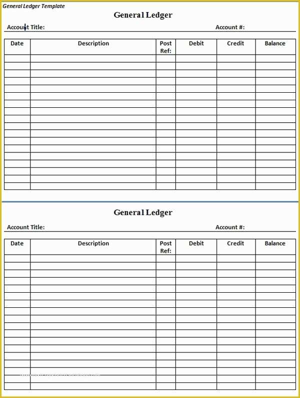 Free Small Business Ledger Template Of Accounts Ledger Templates