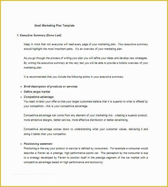 Free Small Business Plan Template Pdf Of Marketing Plan Template 65 Free Word Excel Pdf format