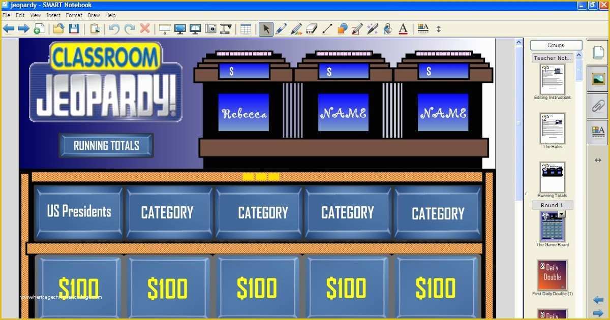 Free Smartboard Game Templates Of the Science and Technology Lady Classroom Jeopardy for