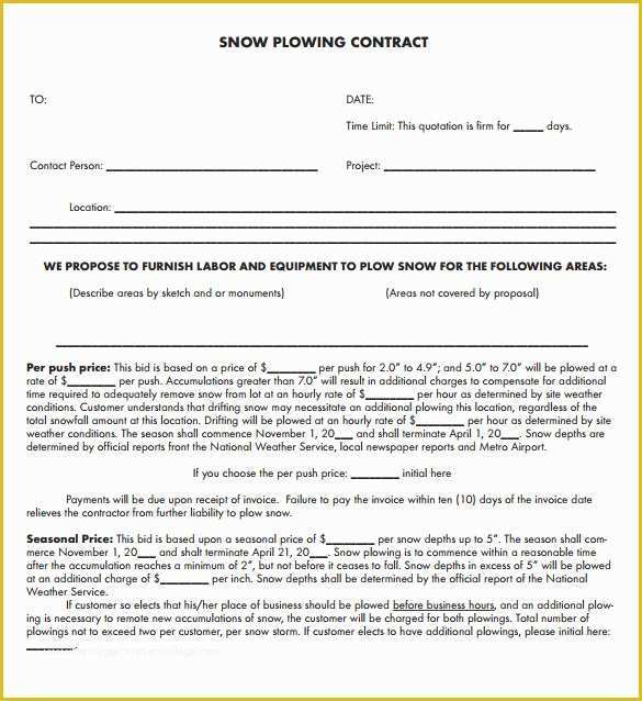 Free Snow Plowing Contracts Templates Of 20 Snow Plowing Contract Templates Google Docs Pdf