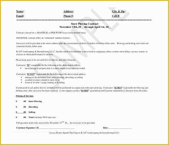 Free Snow Plowing Contracts Templates Of Snow Removal Bid Template Invitation Template