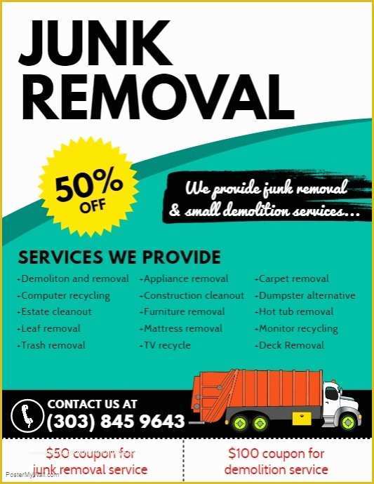 Free Snow Plowing Flyer Template Of Copy Of Junk Removal Flyer