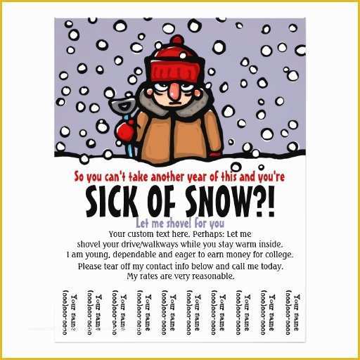 Free Snow Plowing Flyer Template Of Sick Of Snow Shoveling Plowing Tear Sheet Flyer