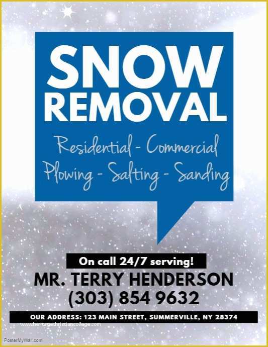 Free Snow Plowing Flyer Template Of Snow Removal Flyer Template