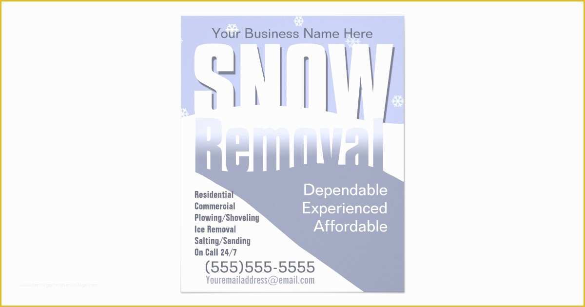 Free Snow Plowing Flyer Template Of Snow Removal Plowing Customizable Template Flyer Design