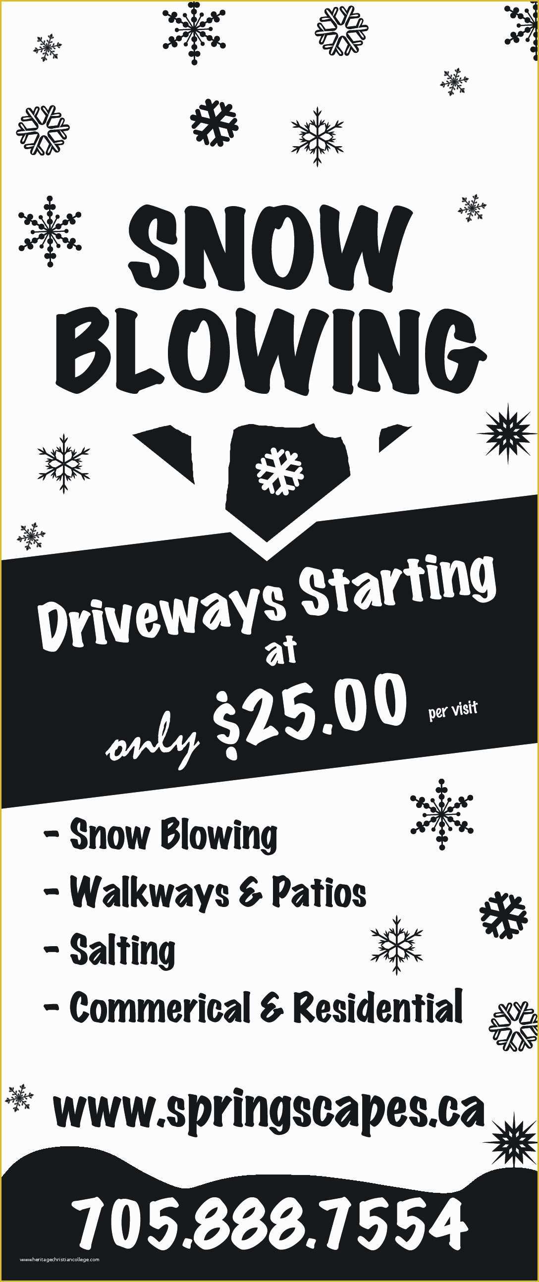 Free Snow Plowing Flyer Template Of Snow Removal Snow Clearing Stayner &amp; Creemore On