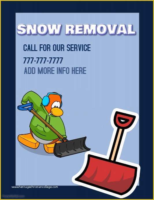 Free Snow Plowing Flyer Template Of Snow Removal Template