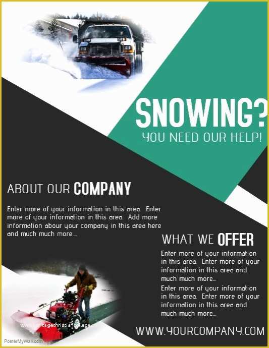 Free Snow Plowing Flyer Template Of Snow Removal Template