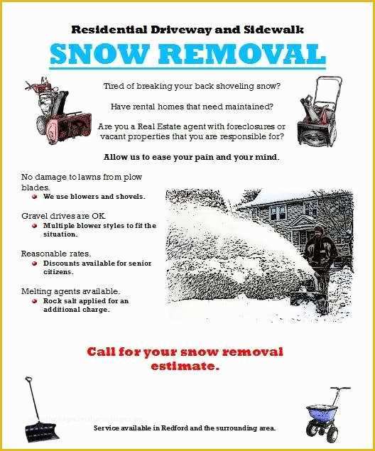 Free Snow Plowing Flyer Template Of Snow Shoveling Flyer Sick Snow Shoveling Plowing Tear