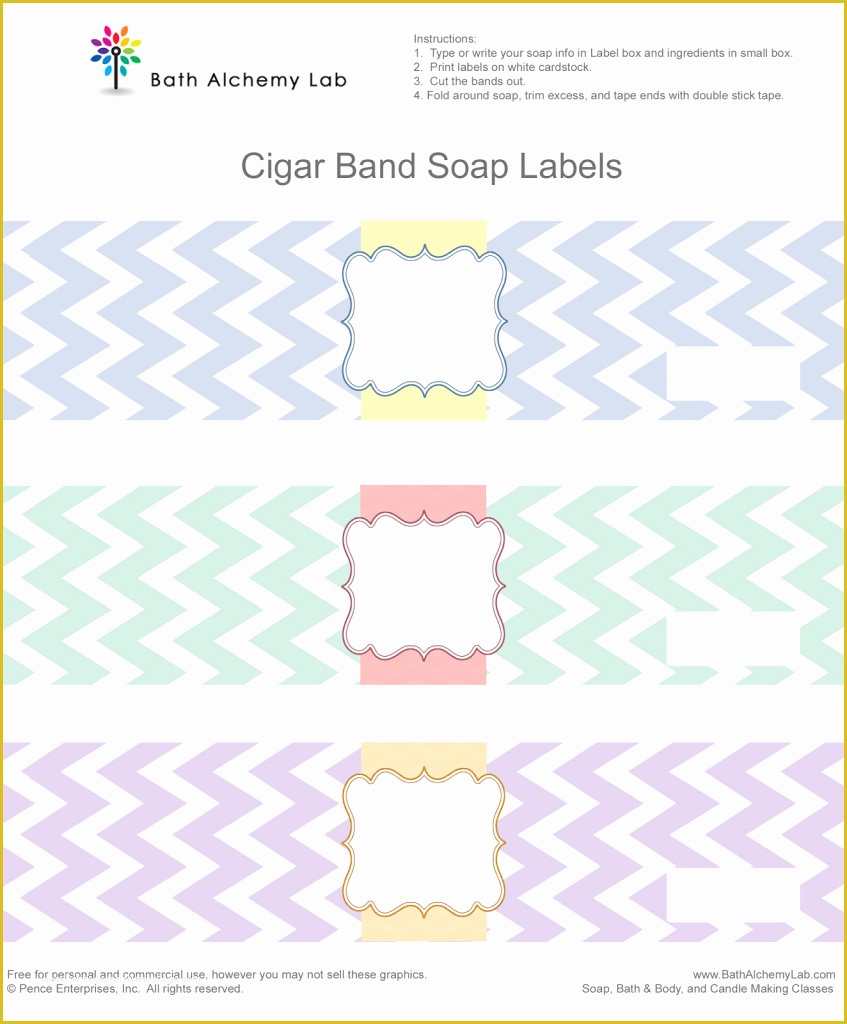 Free soap Label Templates Of Free Chevron Cigar soap Label Wrappers