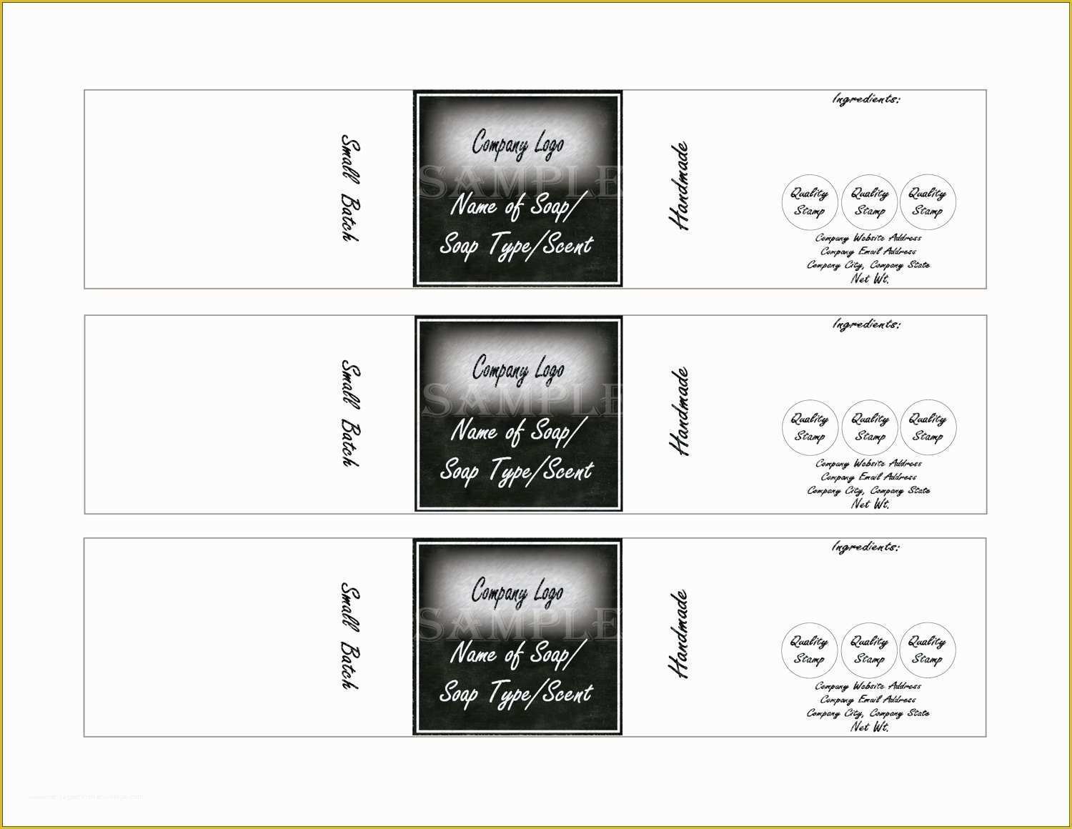 Free soap Label Templates Of soap Label Template Printable 4 Files 4 Diy 2 X 10" Blank ...