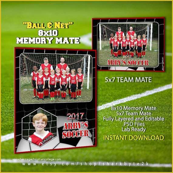 Free soccer Team Photo Templates Of 2017 soccer Sports Memory Mate Template for Shop Ball