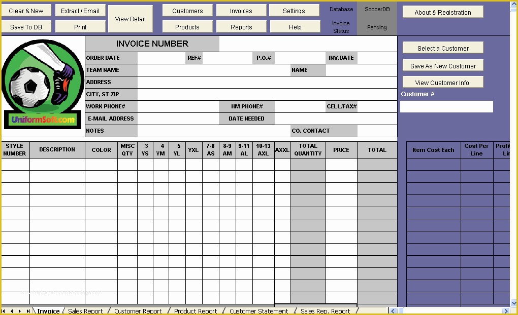 Free soccer Team Photo Templates Of soccer Shop Invoice Template Uniform Invoice software