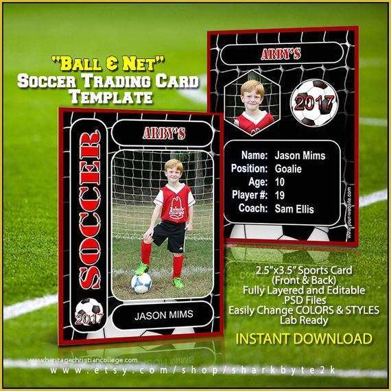 Free soccer Team Photo Templates Of soccer Sports Trader Card Template for Shop Balls and