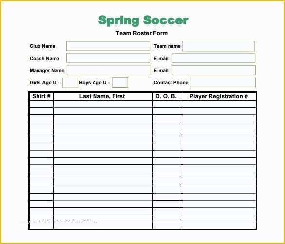 Free soccer Team Photo Templates Of Team Roster Template Free Download Aashe