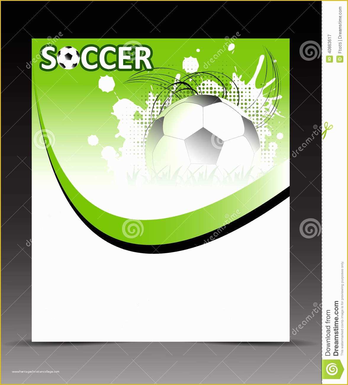 Free soccer Team Photo Templates Of Template Flyer with soccer Ball Abstract Background