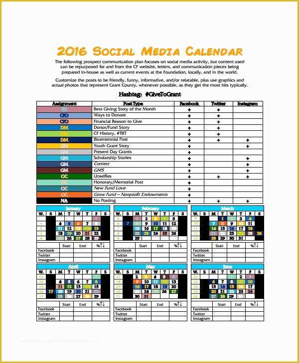 Free social Media Calendar Template Of 16 Calendar Templates