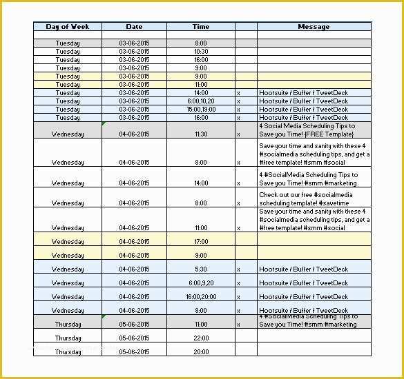 Free social Media Calendar Template Of 6 social Media Schedule Templates Doc Excel Pdf