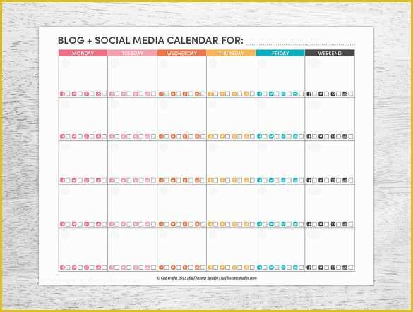 Free social Media Calendar Template Of 7 social Media Schedule Templates Free Sample Example