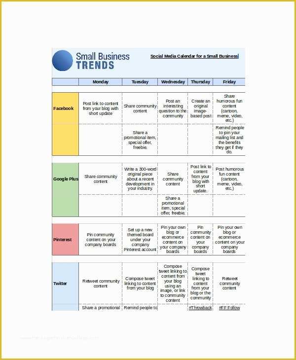 Free social Media Calendar Template Of social Media Calendar Template 7 Free Word Excel Pdf