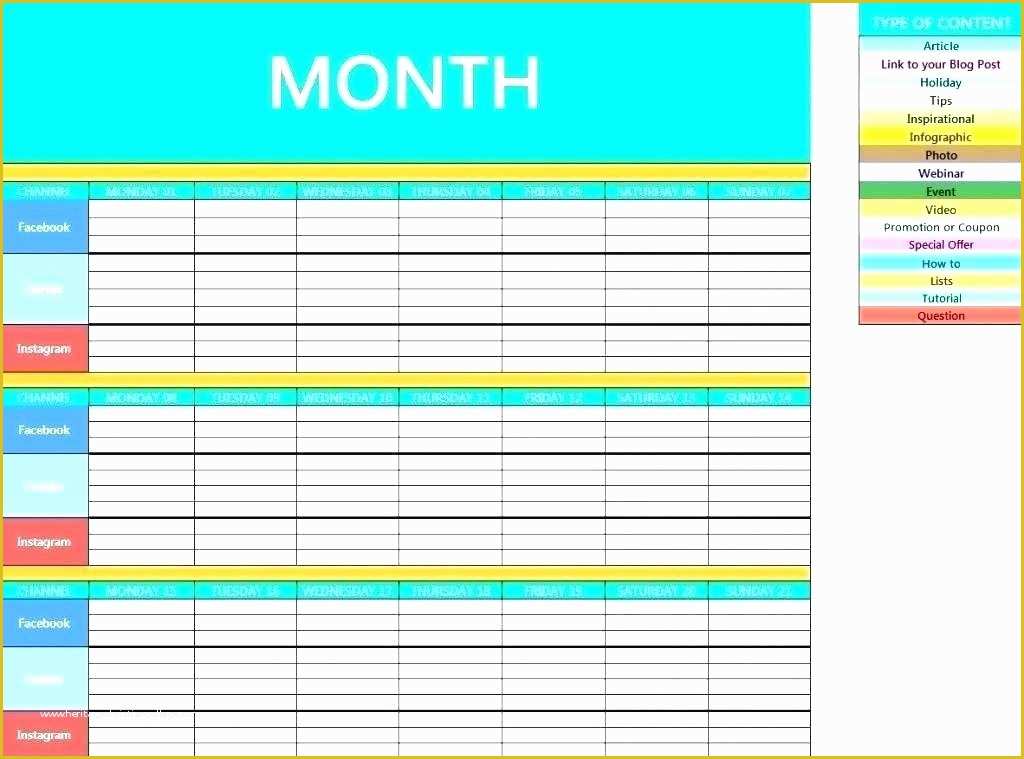 Free social Media Calendar Template Of social Media Calendar Template Free