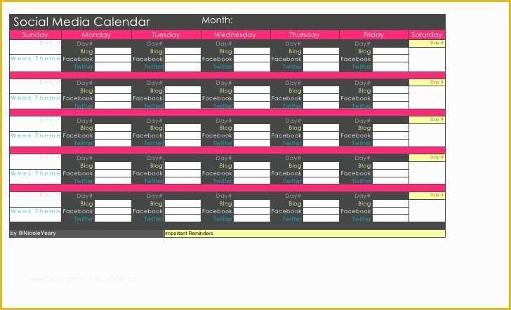 Free social Media Calendar Template Of social Media Calendar Template