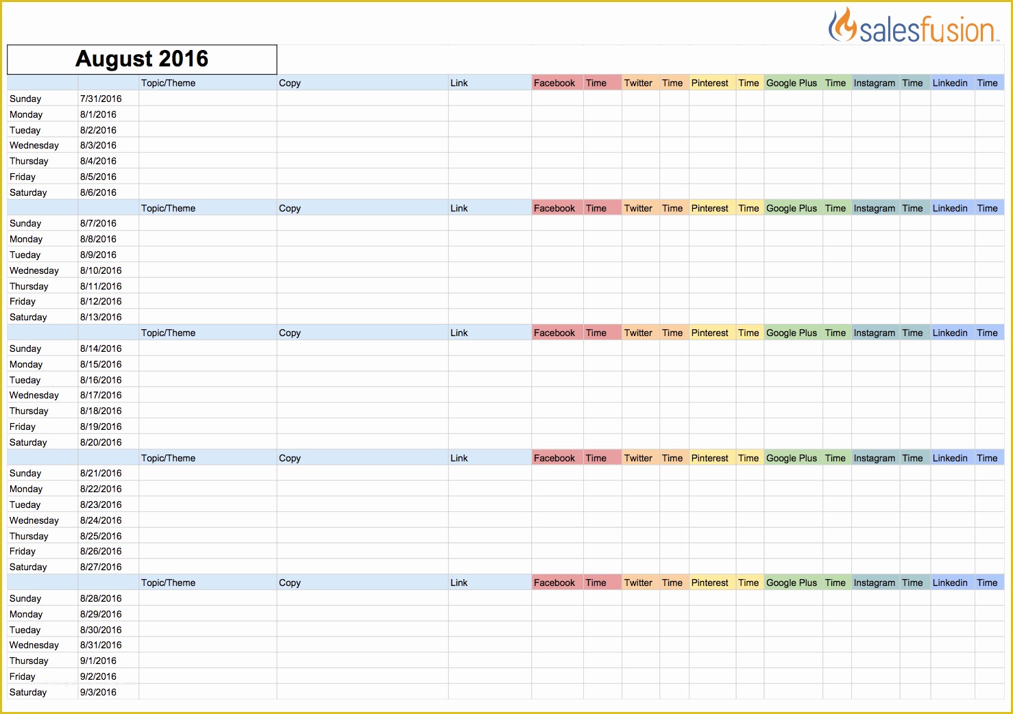 Free social Media Calendar Template Of social Media Calendar Template