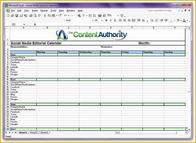 Free social Media Calendar Template Of social Media Editorial Calendar Template