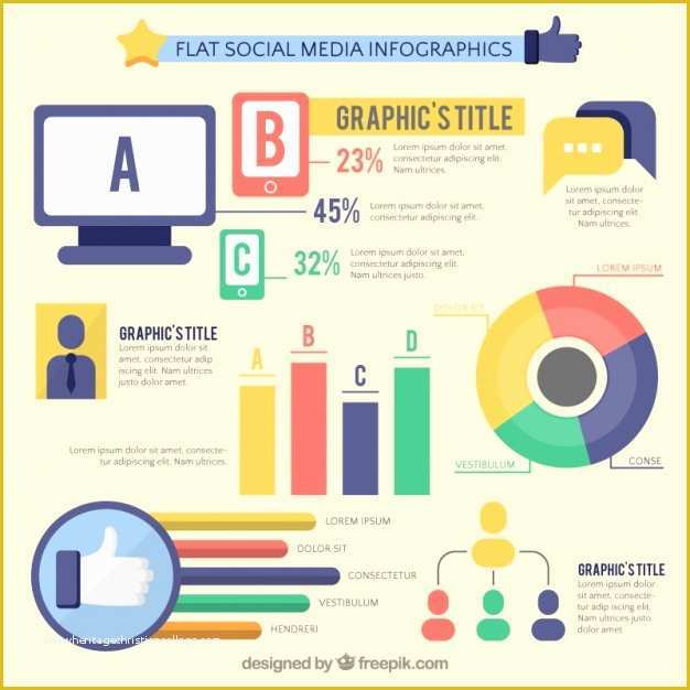 Free social Media Graphic Templates Of Flat Infographic Template Of social Media Vector