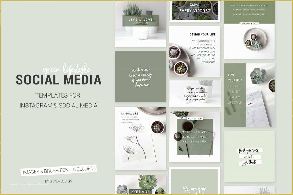 Free social Media Graphic Templates Of Green Lifestyle social Media Templates