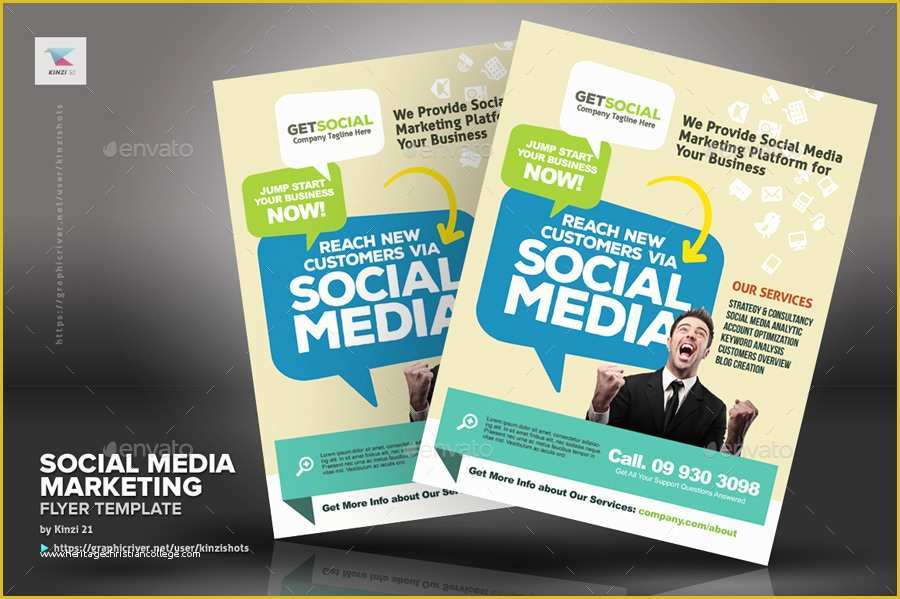 Free social Media Graphic Templates Of social Media Marketing Flyer Templates by Kinzishots