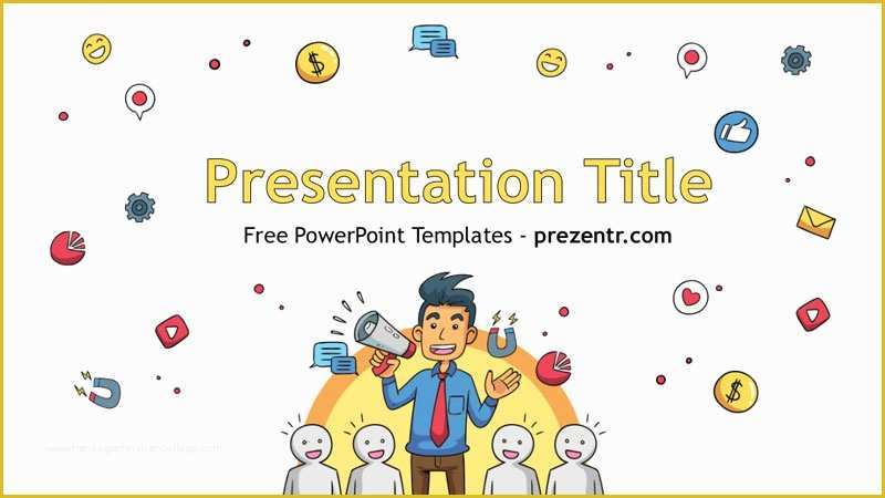 Free social Media Presentation Template Of Free Influencer Marketing Powerpoint Template Prezentr