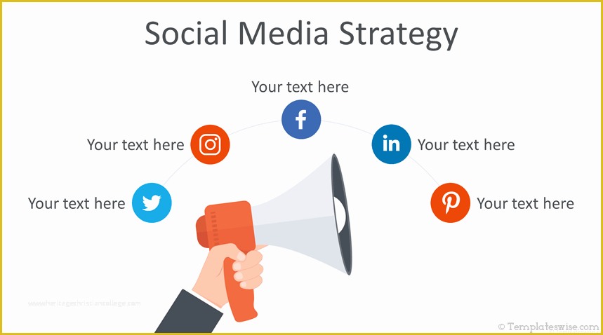 Free social Media Presentation Template Of social Media Strategy Powerpoint Template Templateswise