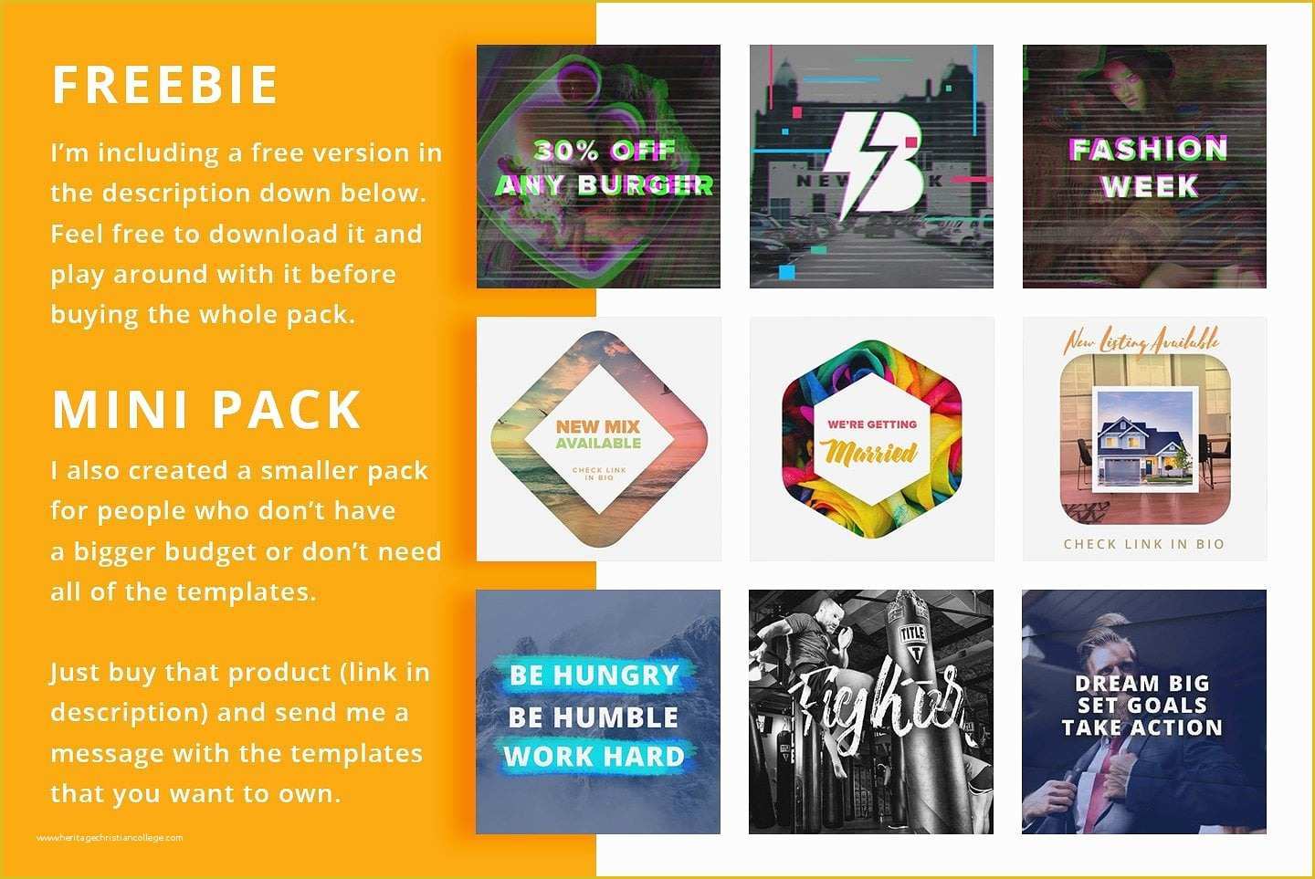 Free social Media Video Template Of Animated Instagram Graphics Bundle