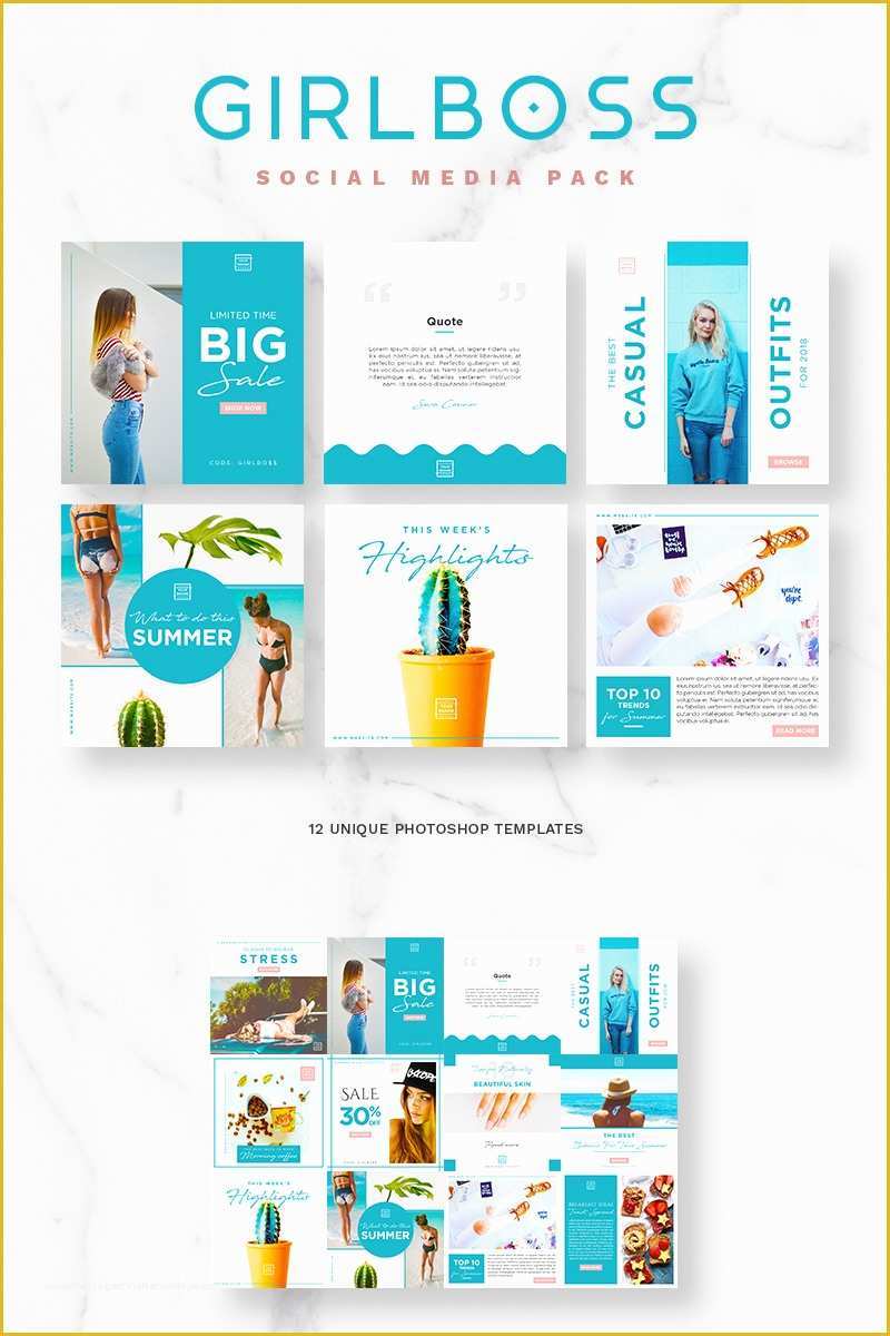 Free social Media Video Template Of Girlboss social Media Pack social Media